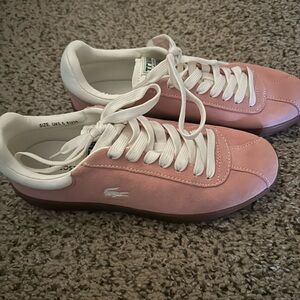 Lacoste Pink and White Sneakers Retro Style